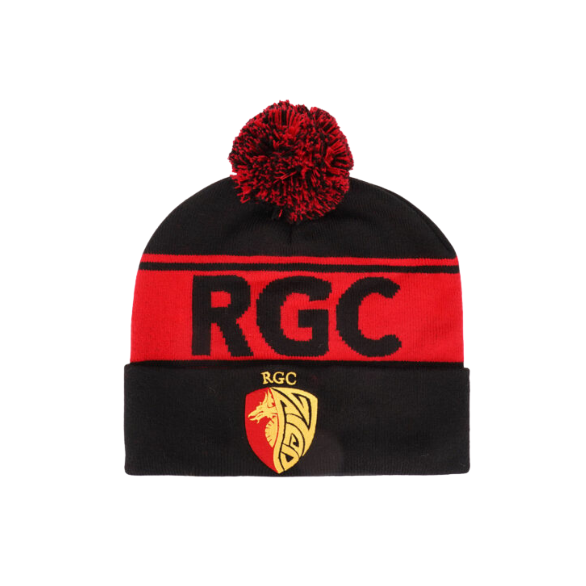 Black & Red Bobble Hat